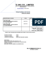 Afte (HK) Co., Limited: Proforma Invoice