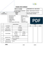 Hydro Test Format: Hydrotest For Di Pipe (Is 12288)