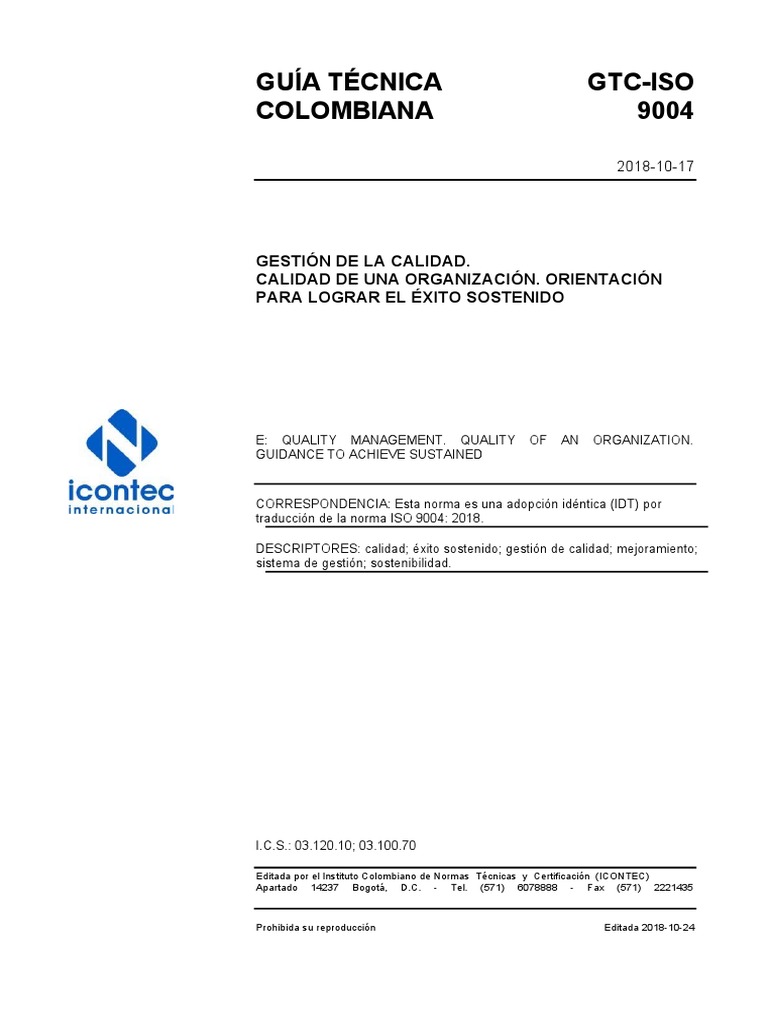 Guía Técnica ISO 9004:2018 | PDF | Liderazgo | Comunicación