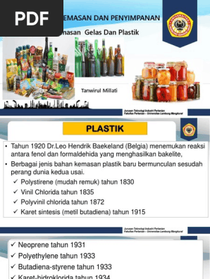 Bahan Kemasan Plastik Logam Dan Gelas 2021 Pdf
