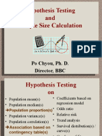 Hypothesis Testing and Sample Size Calculation: Po Chyou, Ph. D. Director, BBC