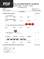 Vignana Jyothi Public School: PERIODIC TEST - II (2021 - 2022)