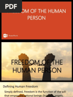 Freedom of The Human Person | PDF | Free Will | Emergence