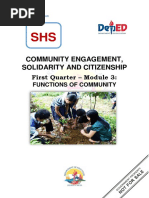 Community Engagement, Solidarity and Citizenship: First Quarter - Module 3