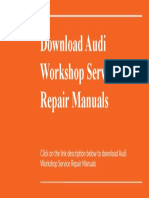 Audi Workshop Service Repair Manuals