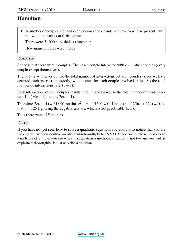 UKMT - IMOK - Hamilton - Intermediate Mathematical Olympiad and ...