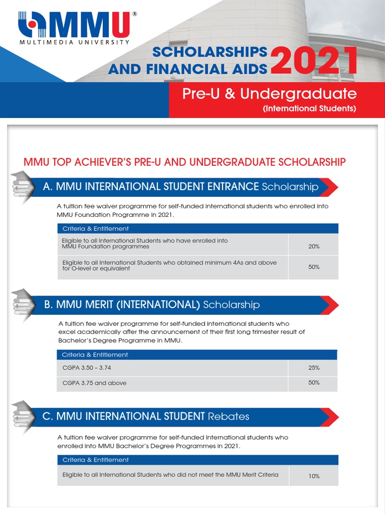 Pre-U & Undergraduate: Scholarships and Financial Aids | PDF | Higher