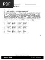 Gold Pre-First Progress Test 1: Name - Class