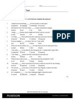 Gold Pre-First Unit 2 Test: Name - Class