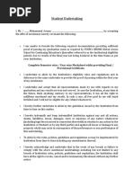 NWU Undertaking Form | PDF