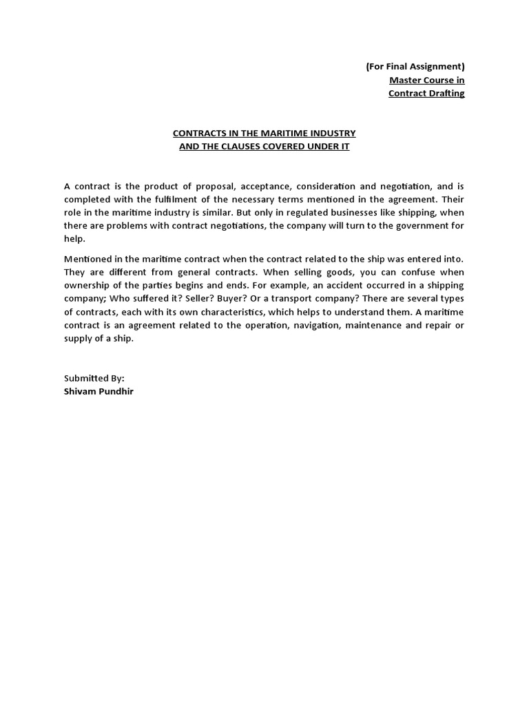 Maritime Contract PDF