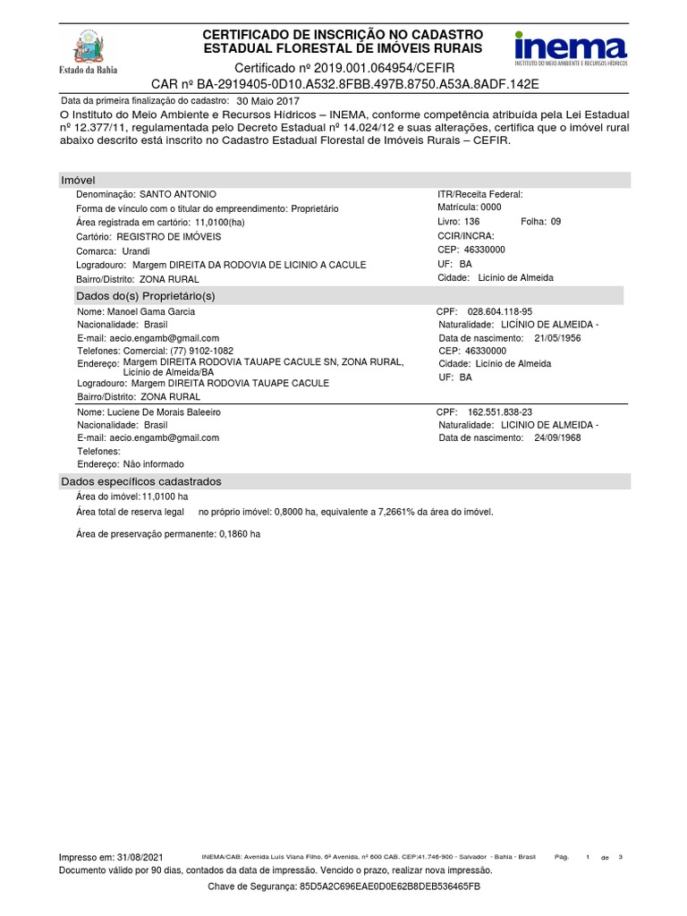 Certificado Cefir 1630413253696 | PDF