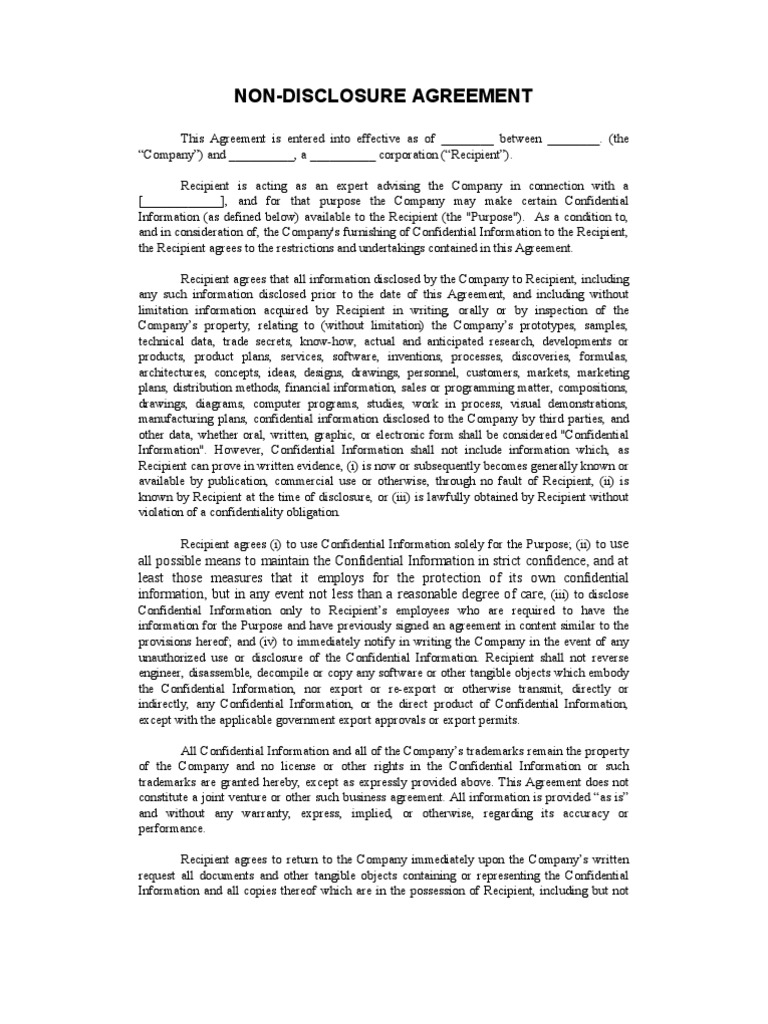 NDA Template | PDF