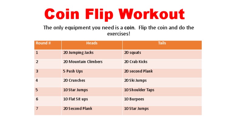 Coin Flip Exercise Routine | PDF