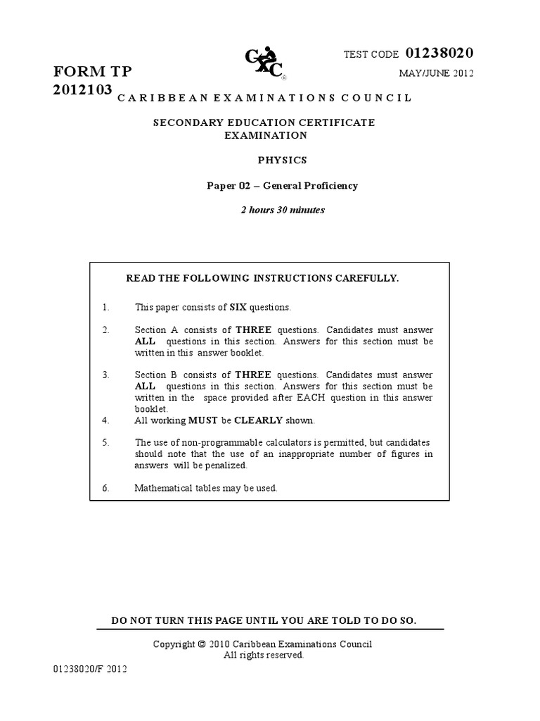 Csec physics p2 2012 june pdf buoyancy nuclear reaction