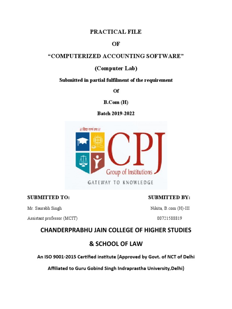 Computerized Accounting Practical File | PDF | Business | Technology ...