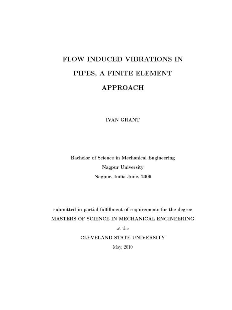 Flow-Induced Vibration Analysis in Pipes | PDF | Fluid Dynamics | Force
