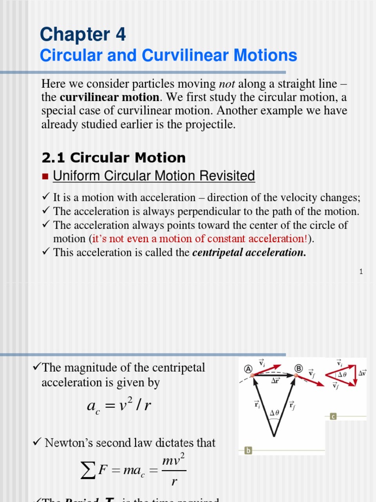 Circular and Curvilinear Motions PDF Acceleration Geometry