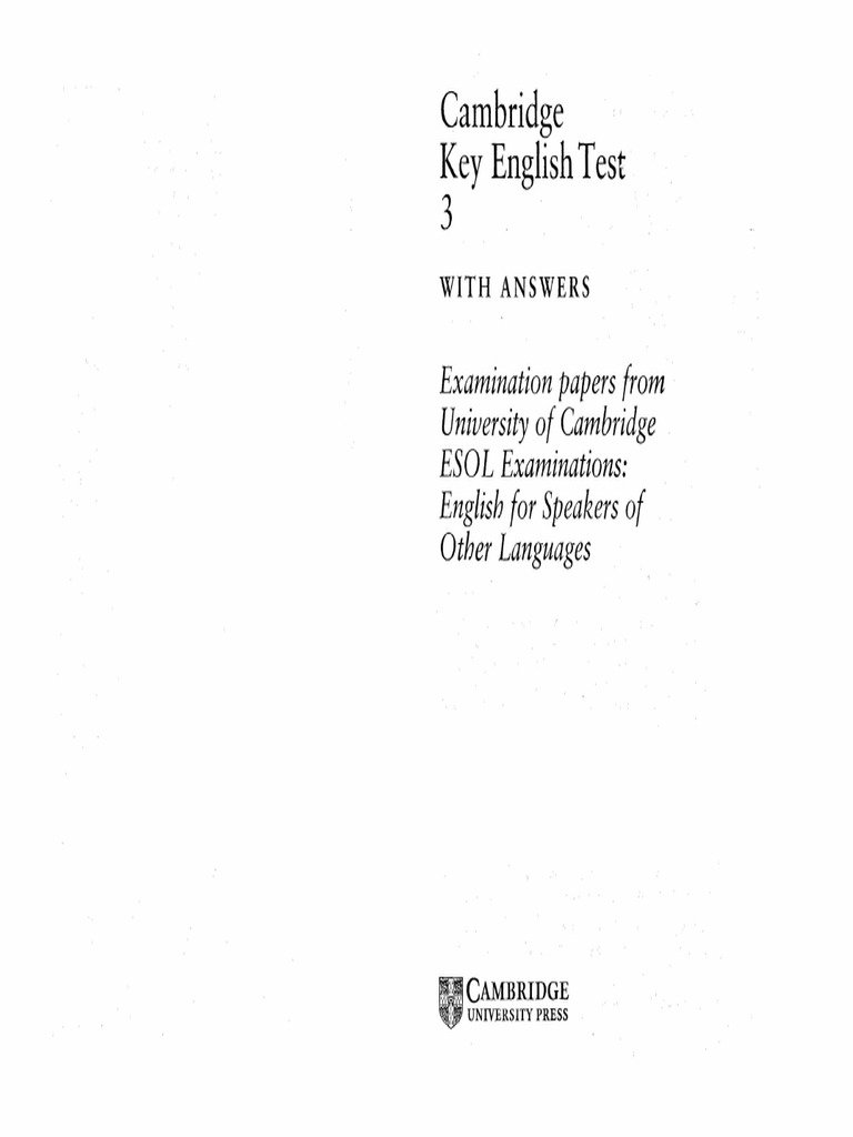 Cambridge KET 3 Book | PDF