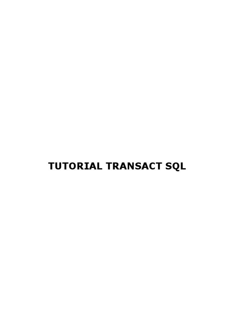 Introducción a Transact SQL PDF SQL Servidor SQL de Microsoft