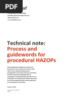 Technical Note:: Process and Guidewords For Procedural Hazops