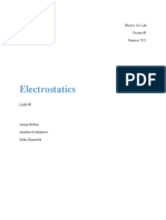 Electrostatics: Physics 162 Lab Section #1 Summer 2021