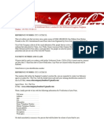 Coca-Cola Company London PAYMENT OF PRIZE AND CLAIM