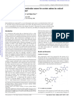 A Selective Chromogenic Molecular Sensor For Acetate Anions in A Mixed Acetonitrile-Water Medium