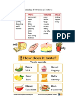 Vocabulary About Tastes and Textures