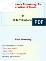 High Pressure Processing For Preservation of Foods
