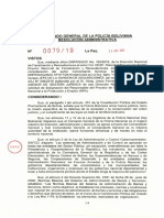 Comando General de La Policía Boliviana Resolución Administrativa