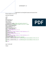 Experiment-1-B E-Example - 1 Date:13-10-2020: %discretizing The Interval I %finding The Values of F (X) at T Values