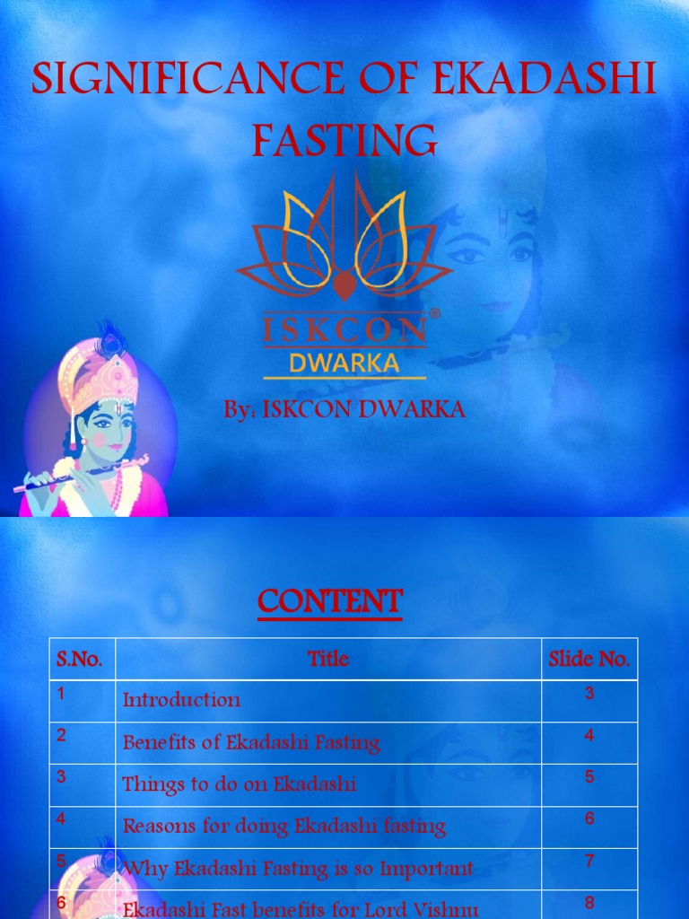 Significance of Ekadashi Fasting By Iskcon Dwarka PDF Fasting