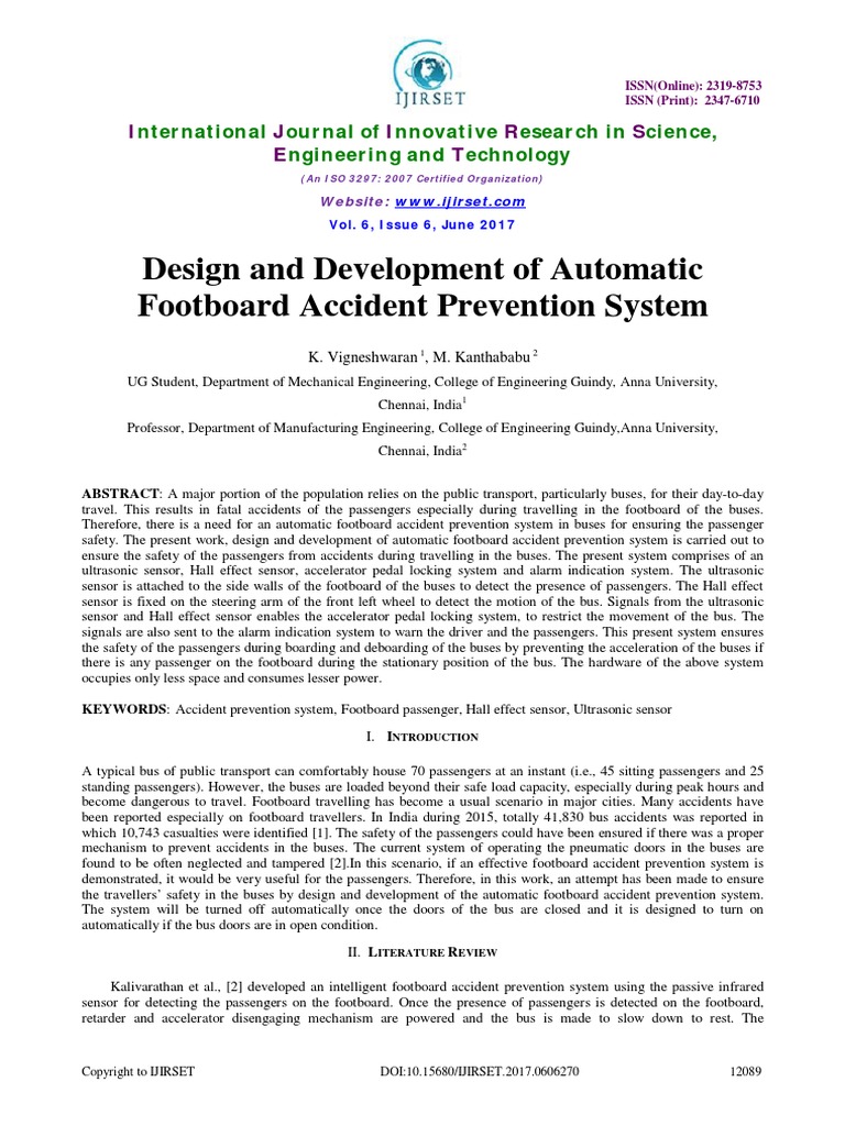 Design and Development of Automatic Footboard Accident Prevention