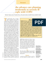 Exploring The Advance Care Planning Needs of Moderately To Severely Ill COPD