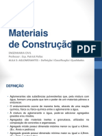 Materiais de Construção I - Aula 5 - AGLOMERANTES EM GERAL (2)