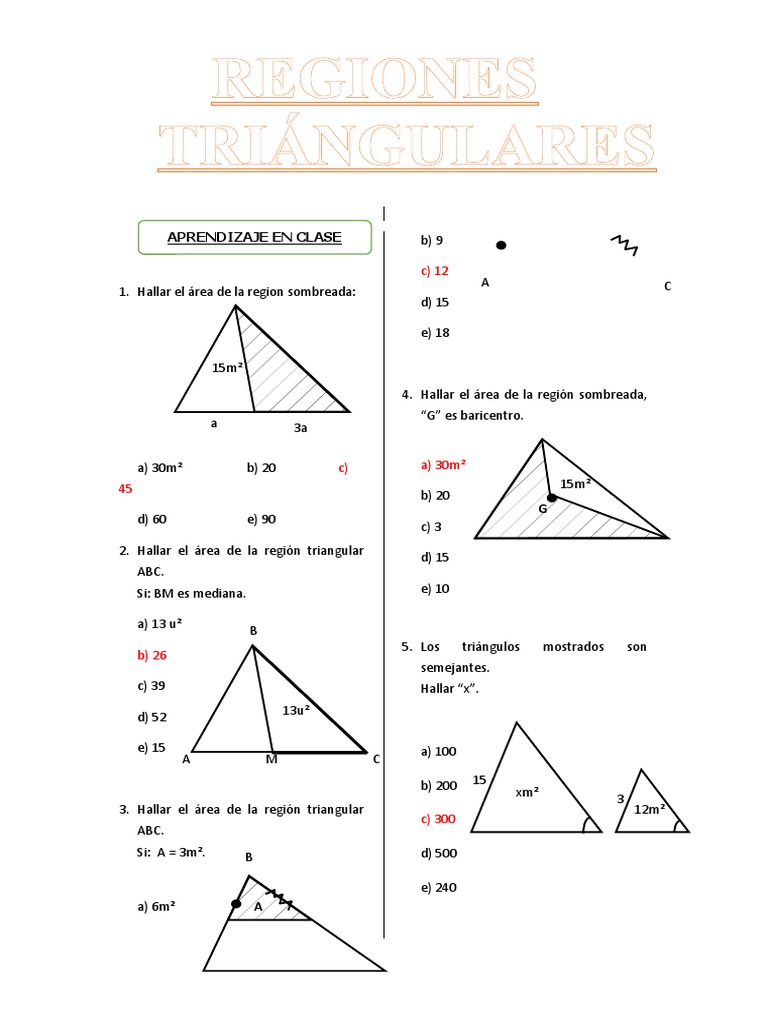 Regiones de Áreas Triángulares | PDF | Triángulo | Geometría del plano ...