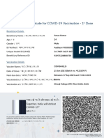 P Rovisional Certificate For COVID-19 Vaccination - 1 Dose: Beneficiary Details