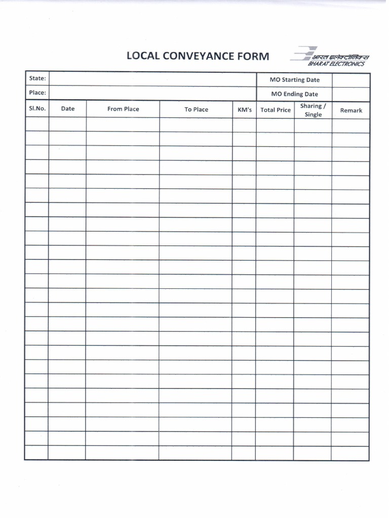 Format Local Conveyance PDF