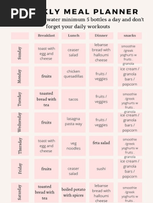 Weekly meal planner