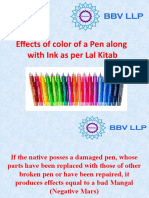 Effects of pen color and ink according to Lal Kitab