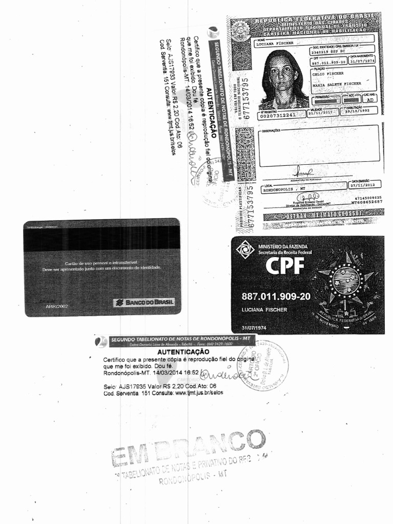 RG e CPF - Luciana Fischer | PDF