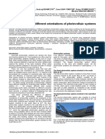 The Efficiency of Different Orientations of Photovoltaic Systems