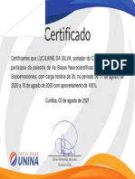 Certificado de participação em palestra sobre competências socioemocionais