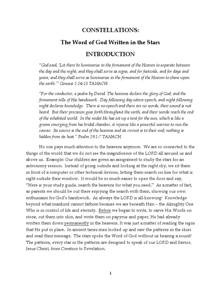Constellations: The Word of God Written in The Stars | PDF | Cosmic ...