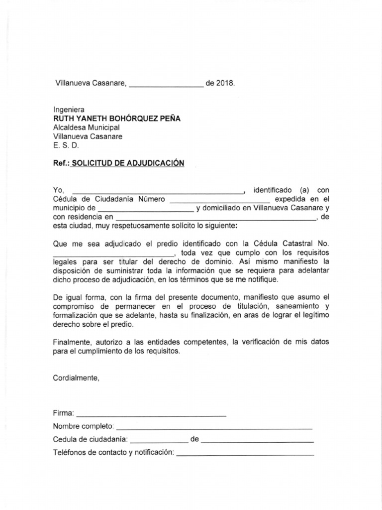 3360 - Formato de Solicitud de Adjudicacion | PDF