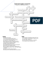 Demand and Supply Crossword: Complete The Crossword Puzzle Below