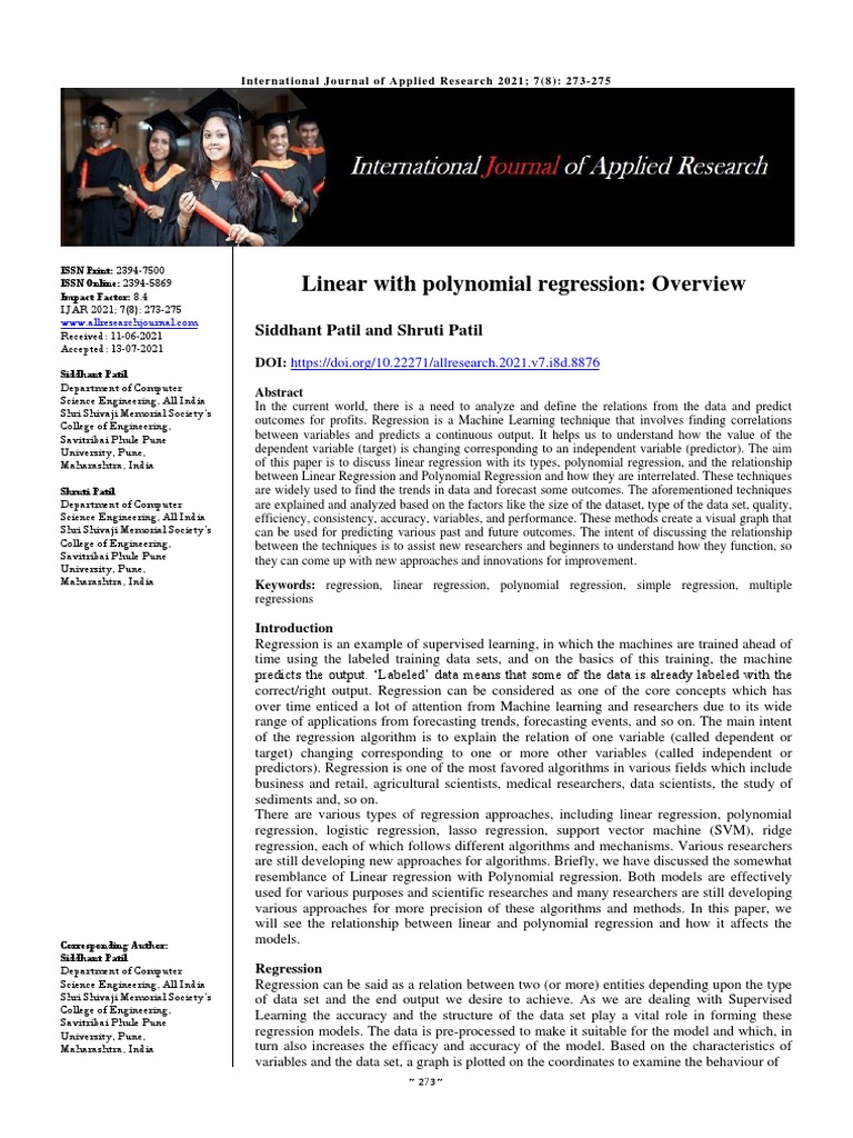 Linear With Polynomial Regression:Overview | PDF | Regression Analysis ...