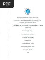 Escuela Superior Politécnica Del Toral: "Creación de Una Ruta Turística de Aventura en El Cantón Guayaqu L"