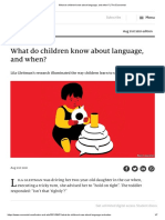 What Do Children Know About Language, and When